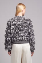 Load image into Gallery viewer, LUELLA STRIPE CARDI | IVORY + BLACK STRIPE
