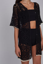 Load image into Gallery viewer, VIOLET CROCHET COVER UP | BLACK
