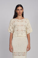 ARDEN CROCHET TOP | IVORY