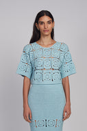ARDEN CROCHET TOP | SKYE BLUE