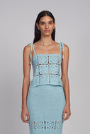 IOLA CROCHET TOP | SKYE BLUE