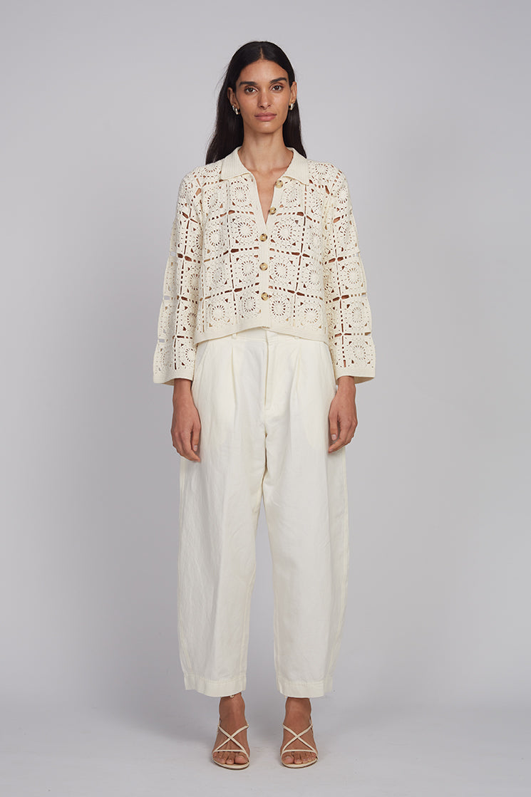 TASHA CROP JACKET | IVORY – Eleven Six Knits