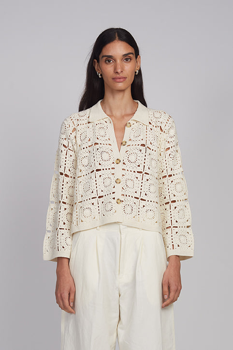 TASHA CROP JACKET | IVORY – Eleven Six Knits