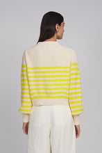 Load image into Gallery viewer, ISLA STRIPE CARDI | IVORY/LIMONE STRIPE

