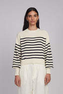LAYLA STRIPE SWEATER | IVORY + NAVY