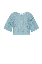 Load image into Gallery viewer, ARDEN CROCHET TOP | SKYE BLUE
