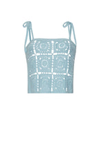 Load image into Gallery viewer, IOLA CROCHET TOP | SKYE BLUE

