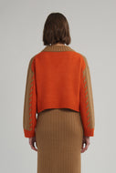 LORA SWEATER | CAMEL/TANGERINE COMBO