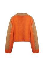Load image into Gallery viewer, LORA SWEATER | CAMEL/TANGERINE COMBO
