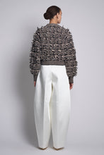 Load image into Gallery viewer, LUELLA STRIPE CARDI | PALE CAMEL + BLACK STRIPE
