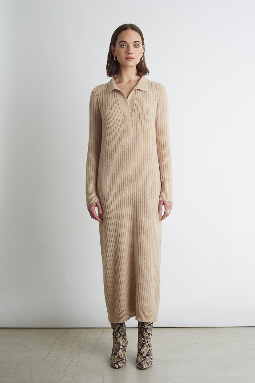 EDEN DRESS | PALE CAMEL – Eleven Six Knits