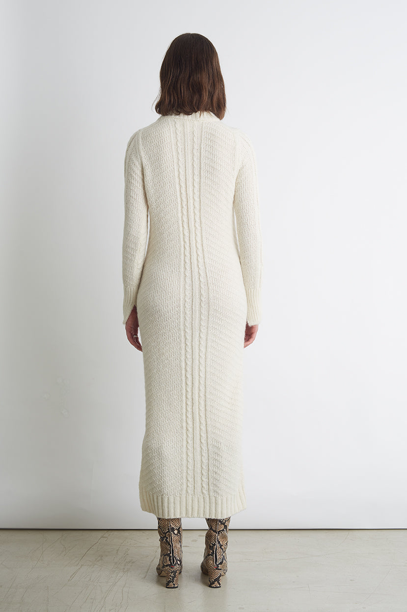 White Zara Long Knit Dress ZARA Openwork Knit Dress 2025 Buy ZARA