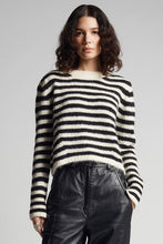 Load image into Gallery viewer, AVA STRIPE SWEATER | IVORY + BLACK
