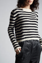 Load image into Gallery viewer, AVA STRIPE SWEATER | IVORY + BLACK
