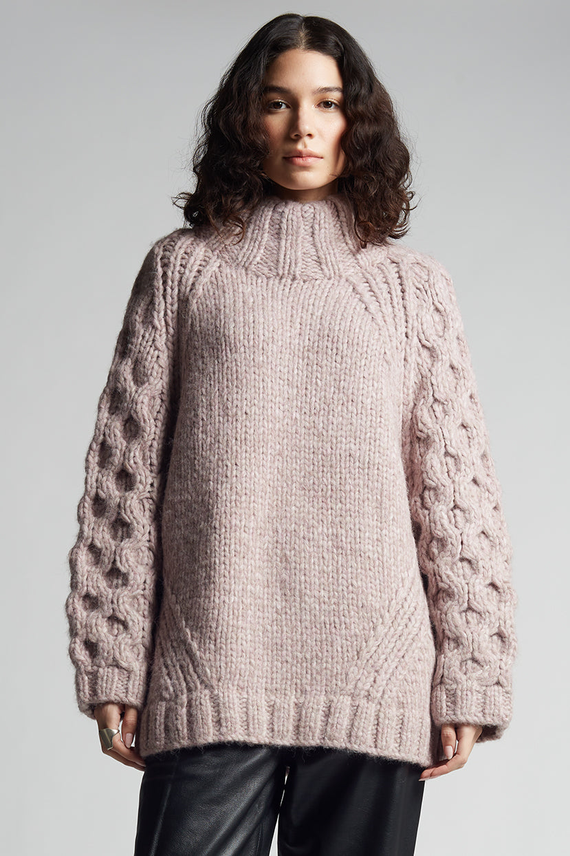 CAILIN SWEATER | MELANGE PINK