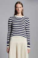 AVA STRIPE SWEATER | IVORY + NAVY