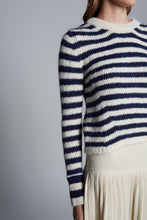Load image into Gallery viewer, AVA STRIPE SWEATER | IVORY + NAVY
