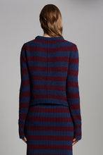 Load image into Gallery viewer, AVA STRIPE SWEATER | NAVY + MERLOT
