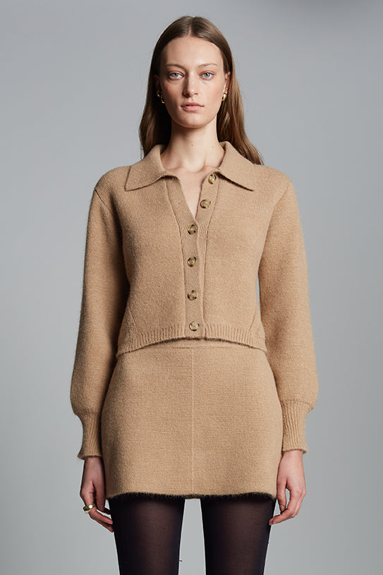 SADIE CARDI | PALE CAMEL