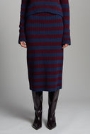 PIA STRIPE TUBE SKIRT | NAVY + MERLOT | ONE LEFT!