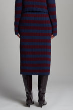 Load image into Gallery viewer, PIA STRIPE TUBE SKIRT | NAVY + MERLOT

