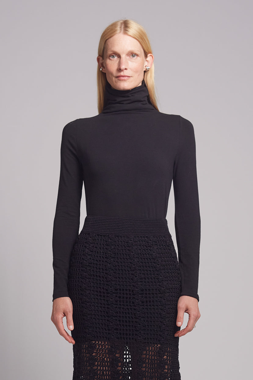 ANA T-NECK KNIT | BLACK