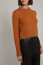 Load image into Gallery viewer, AVA STRIPE SWEATER | CAMEL + TANGERINE STRIPE
