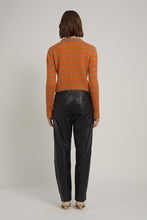 Load image into Gallery viewer, AVA STRIPE SWEATER | CAMEL + TANGERINE STRIPE

