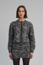 Load image into Gallery viewer, SKYLAR CARDI | IVORY/BLACK TWEED
