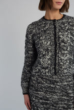 Load image into Gallery viewer, SKYLAR CARDI | IVORY/BLACK TWEED
