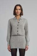 SADIE CARDI | PALE MELANGE GREY