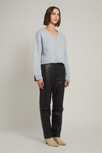 Load image into Gallery viewer, LORA SWEATER | POWDER BLUE/MERLOT COMBO
