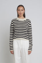 Load image into Gallery viewer, AVA STRIPE SWEATER | IVORY + BLACK
