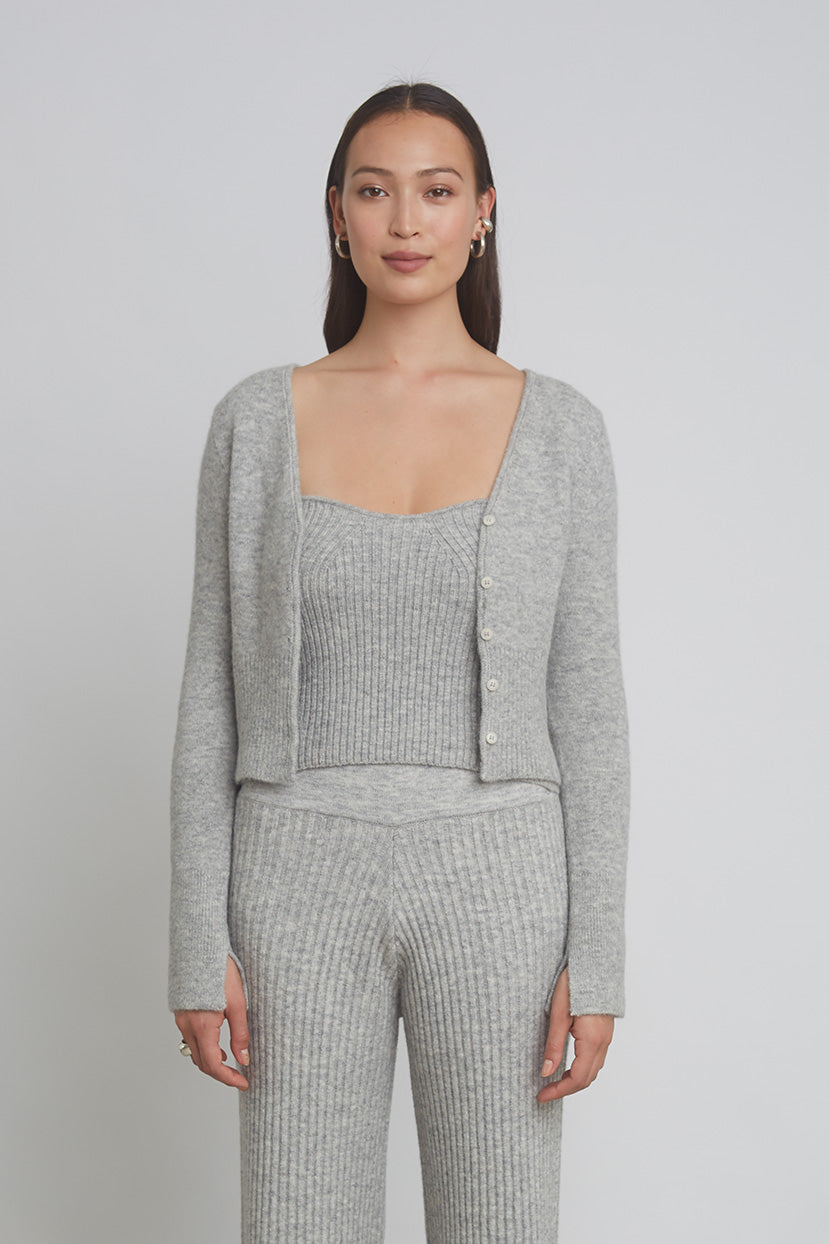 VIDA TUBE TOP | PALE GREY MELANGE – Eleven Six Knits