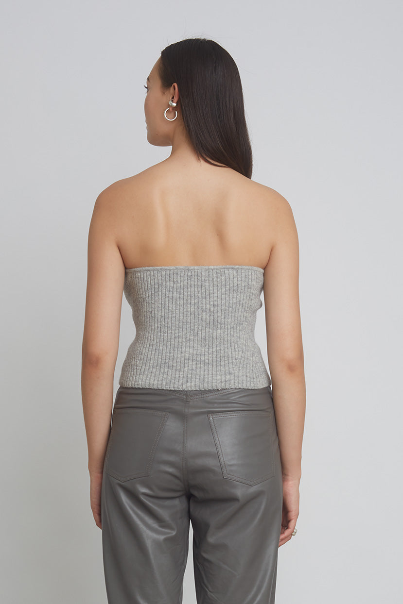 VIDA TUBE TOP | PALE GREY MELANGE – Eleven Six Knits