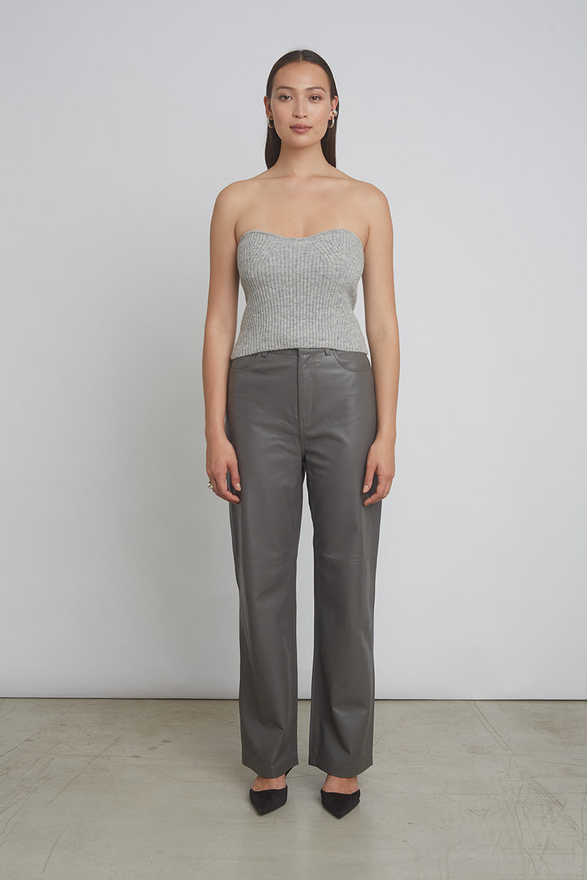 VIDA TUBE TOP | PALE GREY MELANGE – Eleven Six Knits
