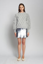 Load image into Gallery viewer, MYA MINI SKIRT | IVORY W/ SILVER SEQUINS
