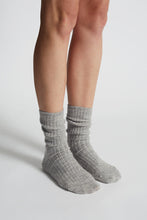 Load image into Gallery viewer, ALI RIBBED SOCK | PALE GREY MELANGE
