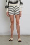 LEA STRIPE SHORT | IVORY + NAVY