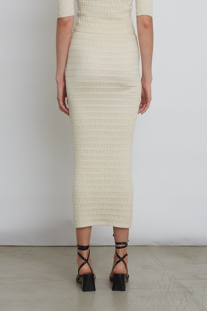 ★24-25FW新作★threetimes★Carrie tweed skirt CARRIE TUBE SKIRT | IVORY – Eleven Six Knits