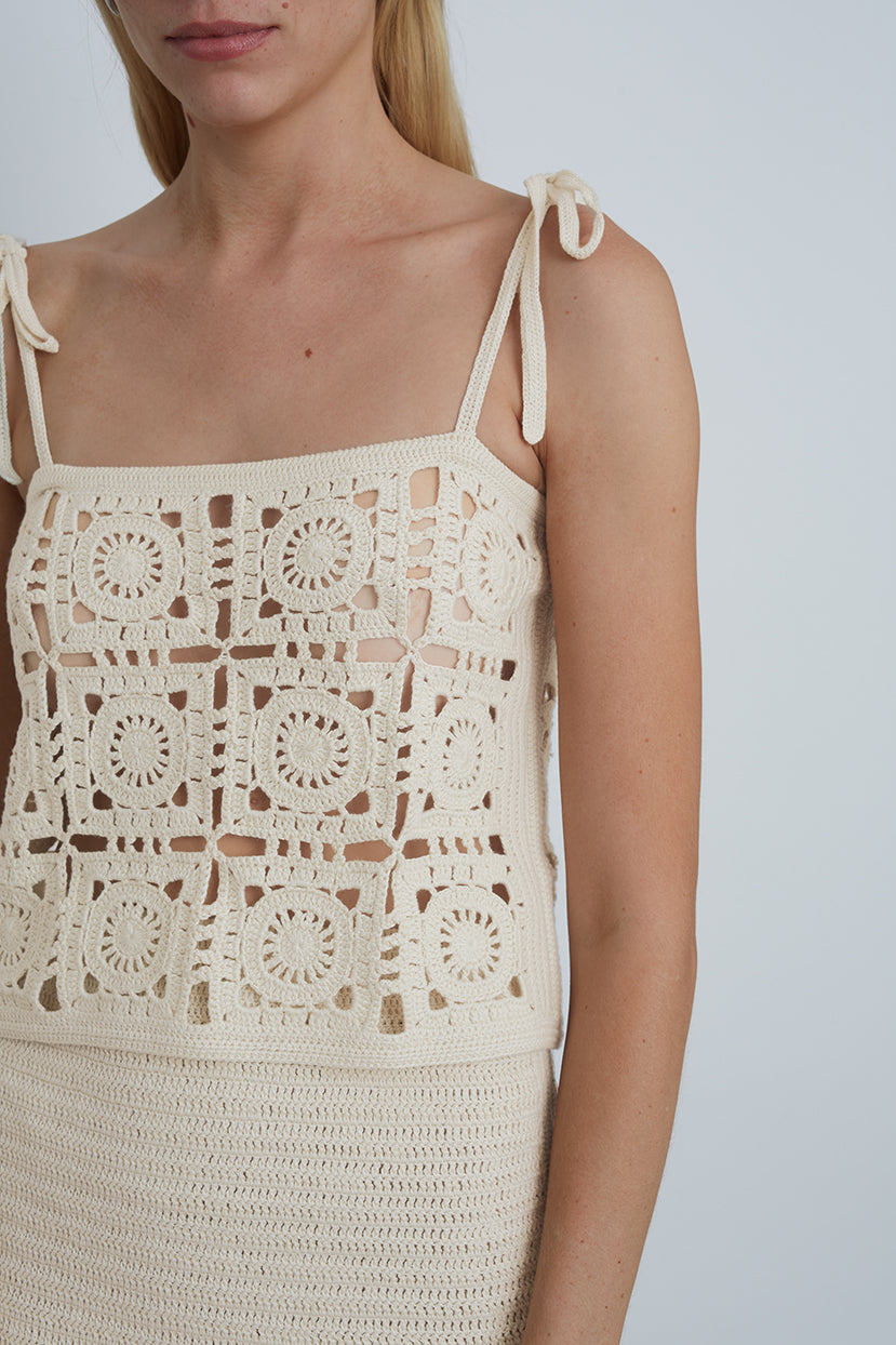 IOLA CROCHET TOP | IVORY – Eleven Six Knits