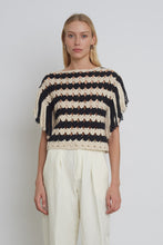 Load image into Gallery viewer, EVER CROCHET STRIPE TOP
