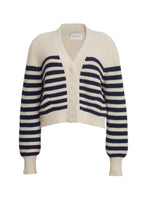 Load image into Gallery viewer, ISLA STRIPE CARDI | IVORY + NAVY
