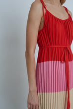 Load image into Gallery viewer, SIMONE COLOR-BLOCK DRESS | TOMATO/PINK/SAND
