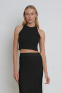 TIA CROP TANK | BLACK