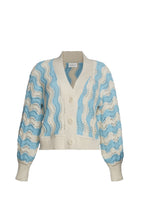 Load image into Gallery viewer, LUNA CARDI | IVORY + ROBIN EGG BLUE
