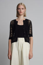 Load image into Gallery viewer, RUBY CROCHET CARDI | BLACK
