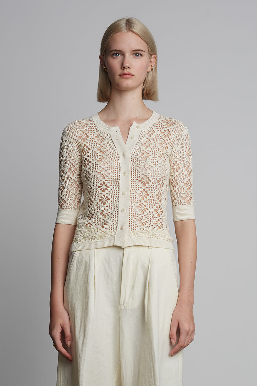 RUBY CROCHET CARDI | IVORY