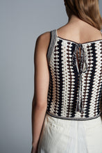 Load image into Gallery viewer, KERRY CROCHET TOP | IVORY/ESPRESSO/BLACK
