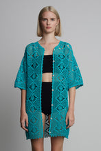 Load image into Gallery viewer, VIOLET CROCHET COVER UP | AQUA MARINE
